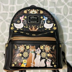 Loungefly Disney Aristocats Black and Gold Backpack